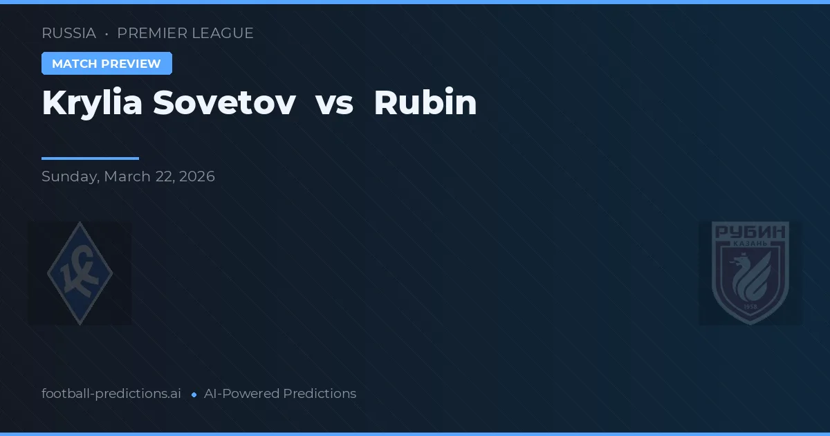 Krylia Sovetov vs Rubin — typy i zapowiedź meczu