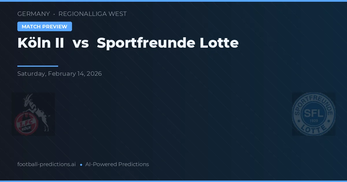 Köln II vs Sportfreunde Lotte — typy i zapowiedź meczu