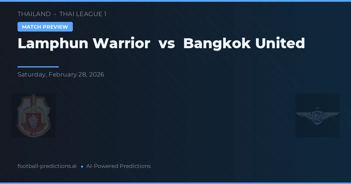 Lamphun Warrior vs Bangkok United — typy i zapowiedź meczu