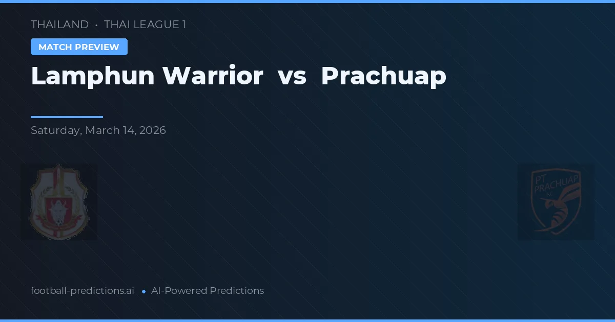 Lamphun Warrior vs Prachuap — typy i zapowiedź meczu