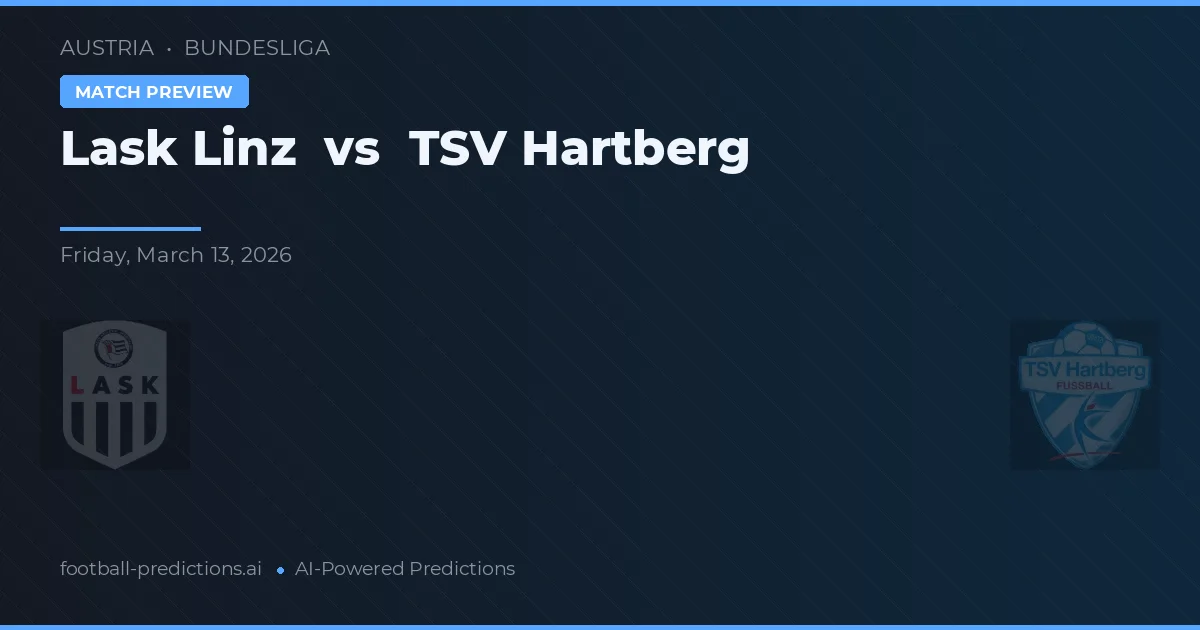 LASK Linz vs TSV Hartberg — typy i zapowiedź meczu