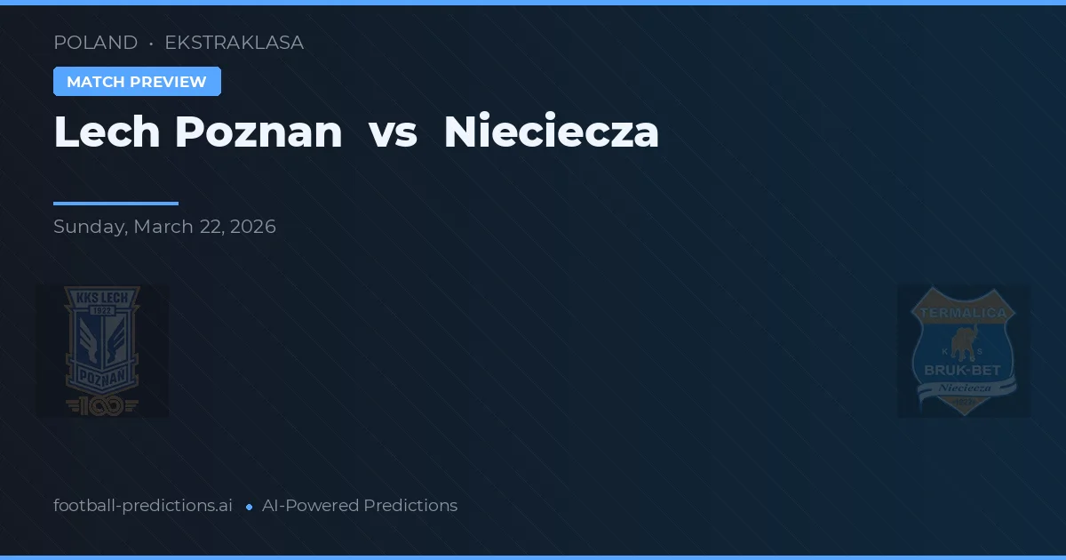 Lech Poznań vs Nieciecza — typy i zapowiedź meczu