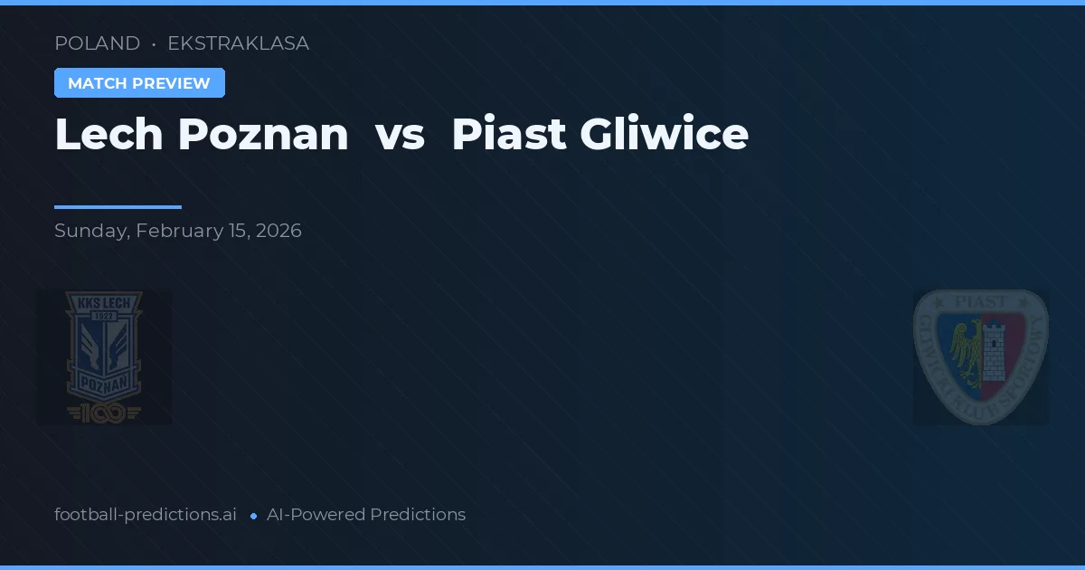 Lech Poznań vs Piast Gliwice — typy i zapowiedź meczu