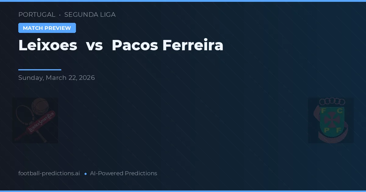 Leixões vs Pacos Ferreira — typy i zapowiedź meczu