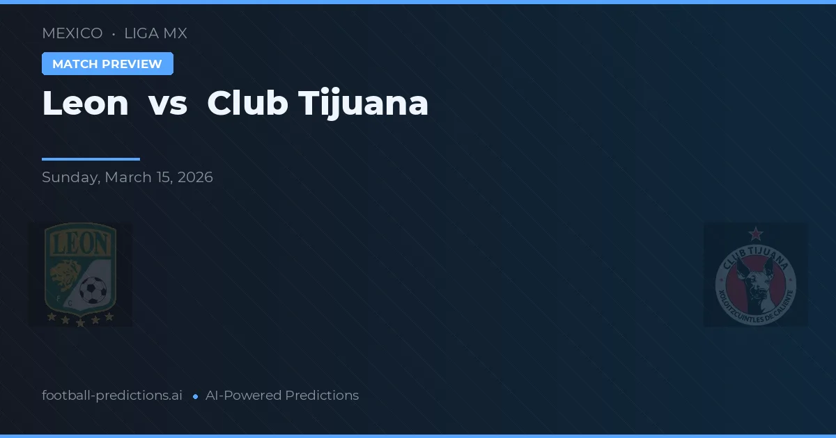 León vs Club Tijuana — typy i zapowiedź meczu