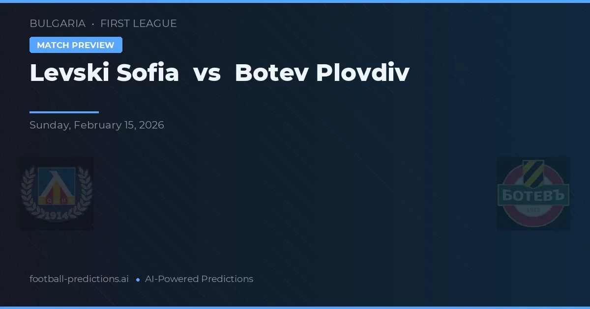 Levski Sofia vs Botev Płowdiw — typy i zapowiedź meczu