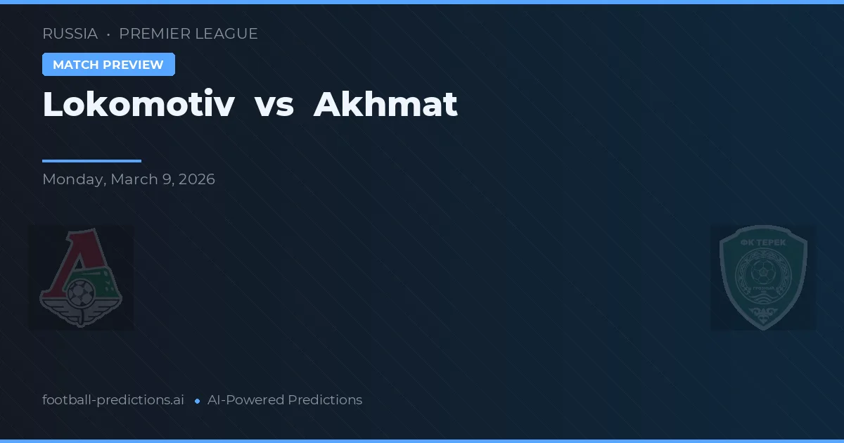 Łokomotyw Moskwa vs Akhmat Grozny — typy i zapowiedź meczu