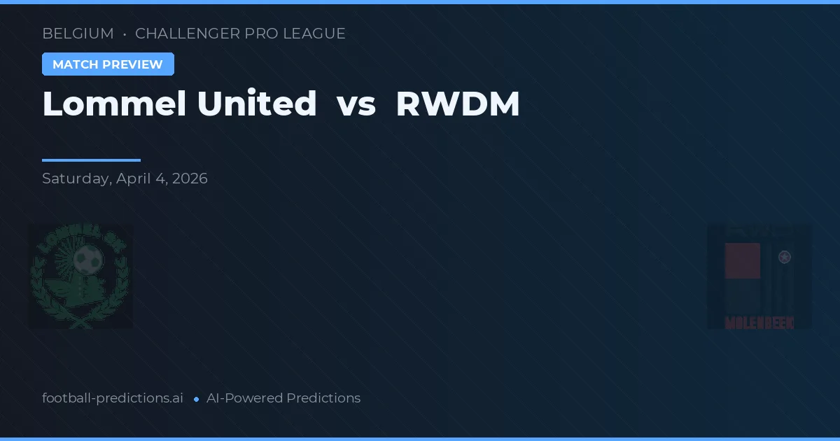 Lommel United vs RWDM — typy i zapowiedź meczu