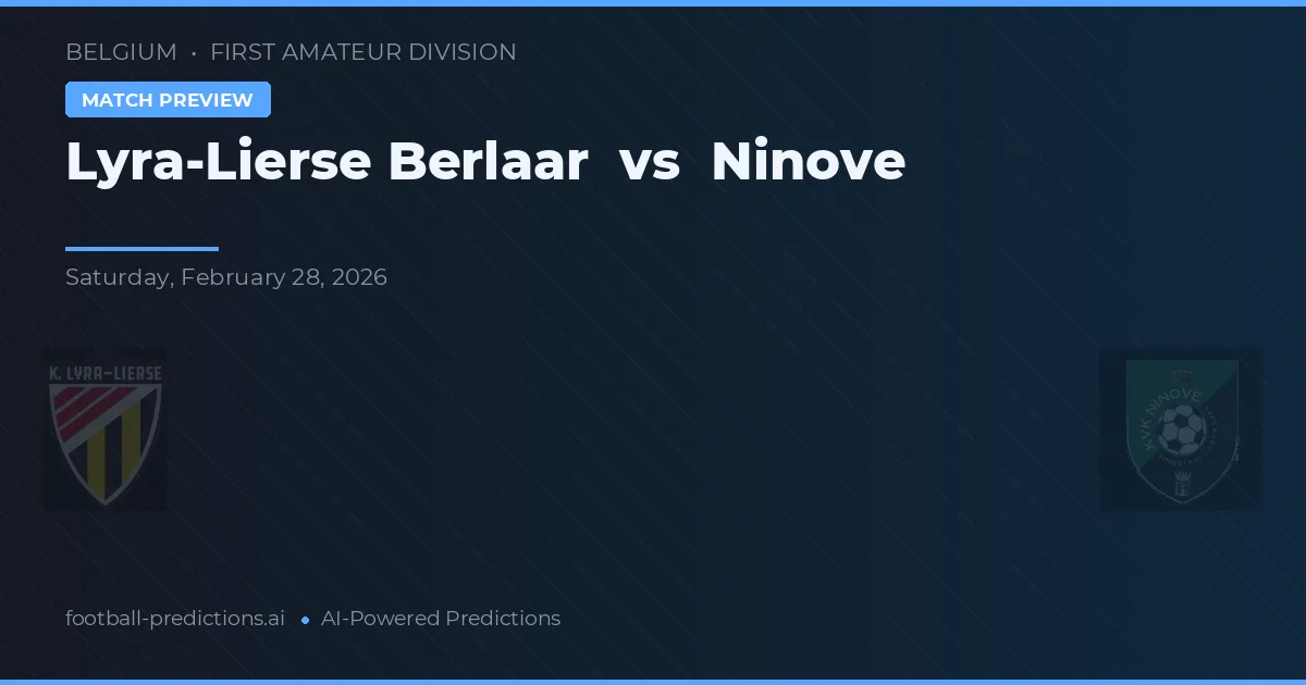 Lyra-Lierse Berlaar vs Ninove — typy i zapowiedź meczu