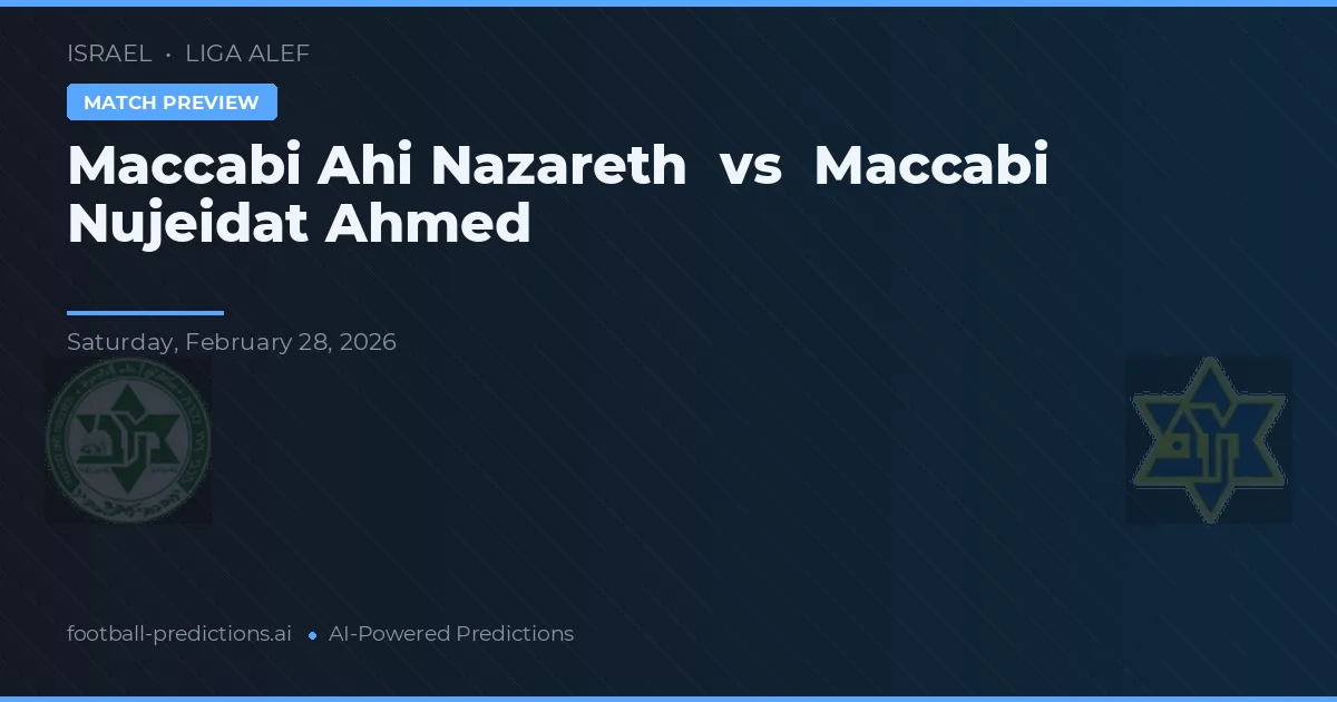 Maccabi Ahi Nazareth vs Maccabi Nujeidat Ahmed — typy i zapowiedź meczu