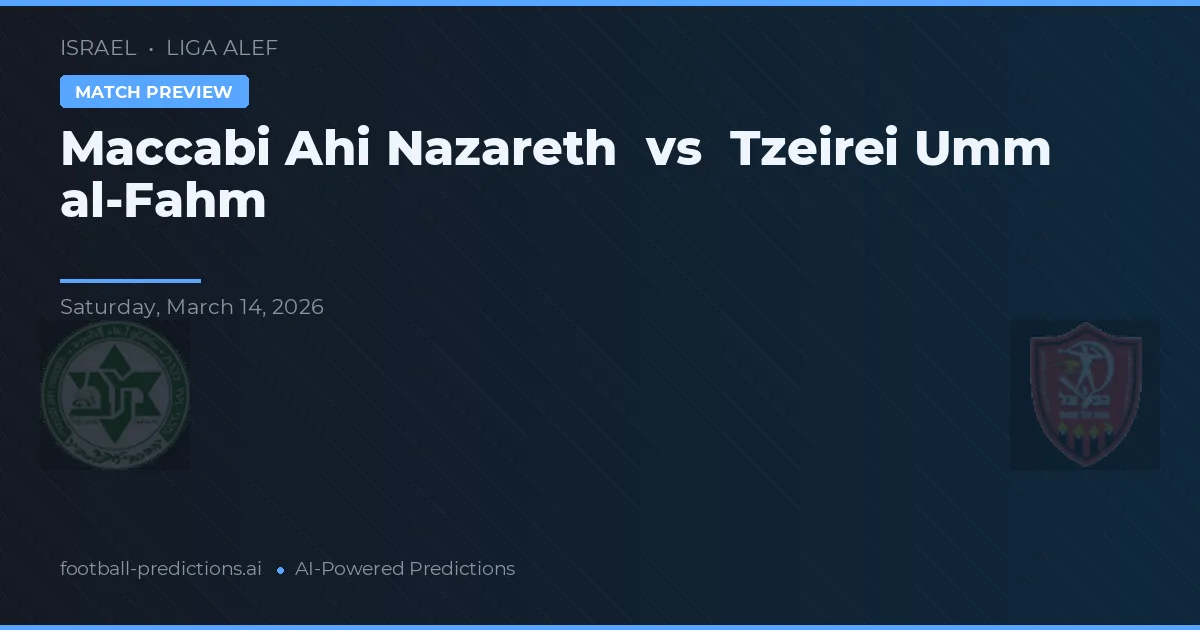 Maccabi Ahi Nazareth vs Tzeirei Umm al-Fahm — typy i zapowiedź meczu