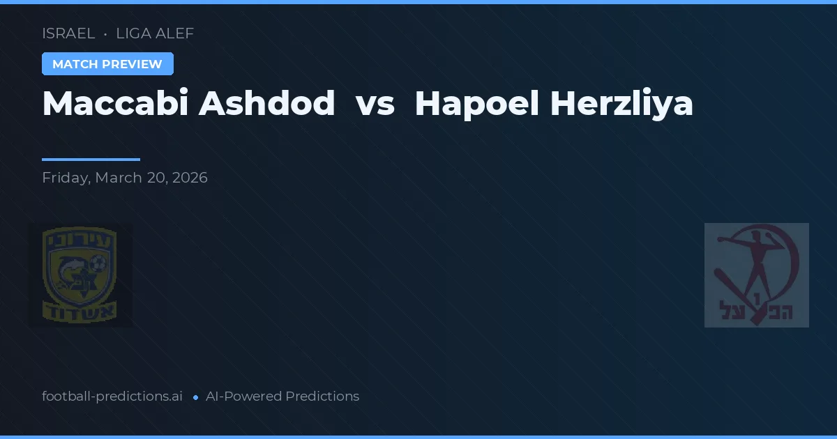 Maccabi Ashdod vs Hapoel Herzliya — typy i zapowiedź meczu