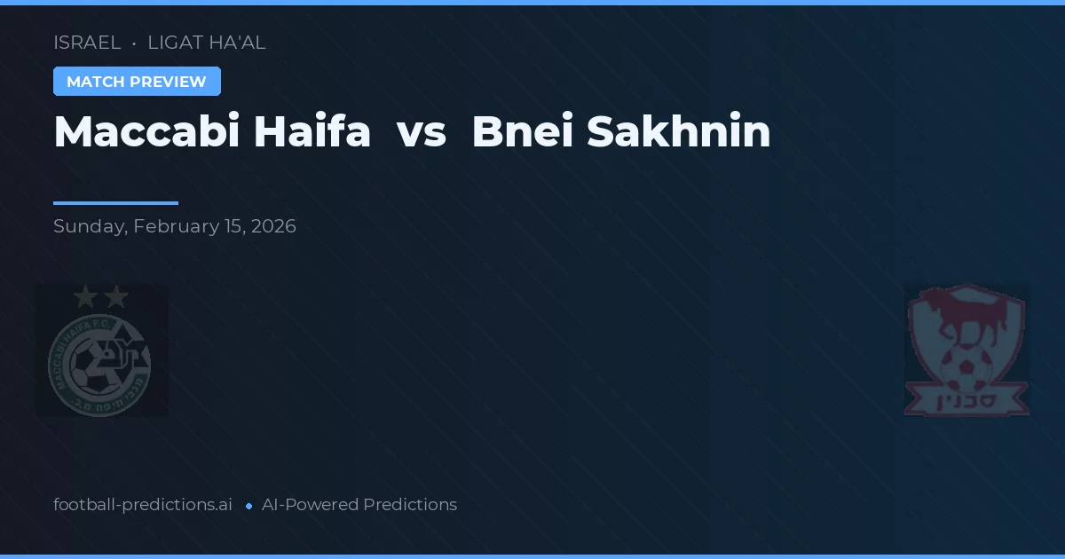 Maccabi Haifa vs Bnei Sakhnin — typy i zapowiedź meczu