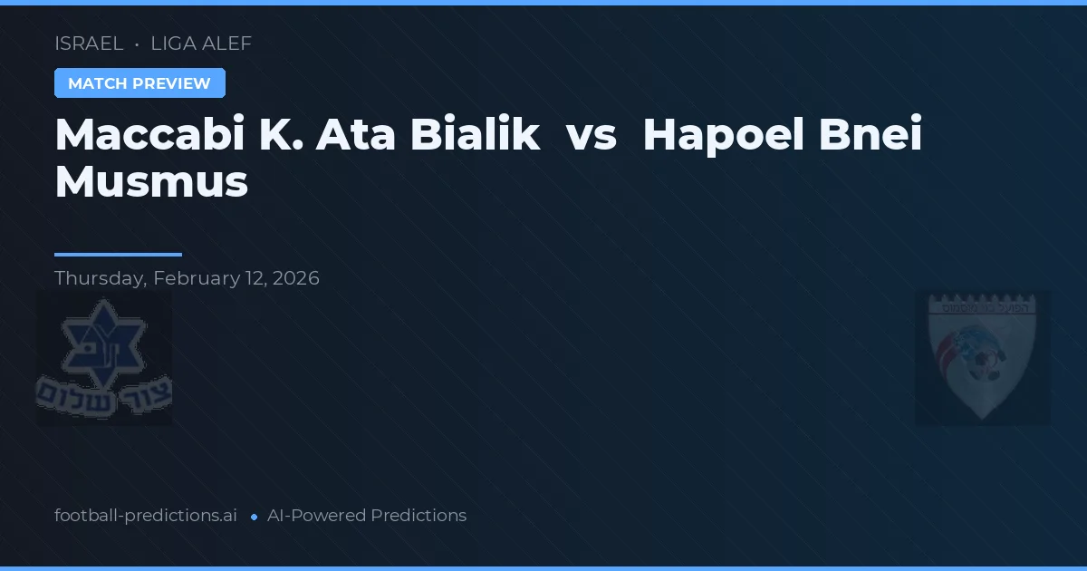Maccabi K. Ata Bialik vs Hapoel Bnei Musmus — typy i zapowiedź meczu