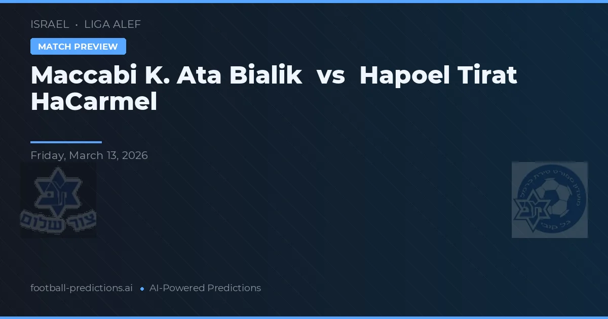 Maccabi K. Ata Bialik vs Hapoel Tirat HaCarmel — typy i zapowiedź meczu