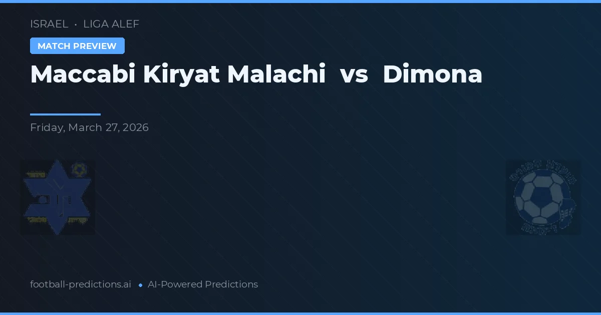 Maccabi Kiryat Malachi vs Dimona — typy i zapowiedź meczu