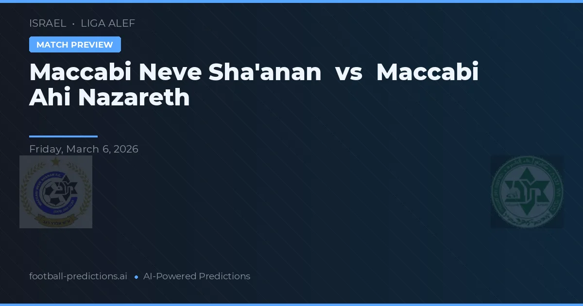 Maccabi Neve Sha'anan vs Maccabi Ahi Nazareth — typy i zapowiedź meczu