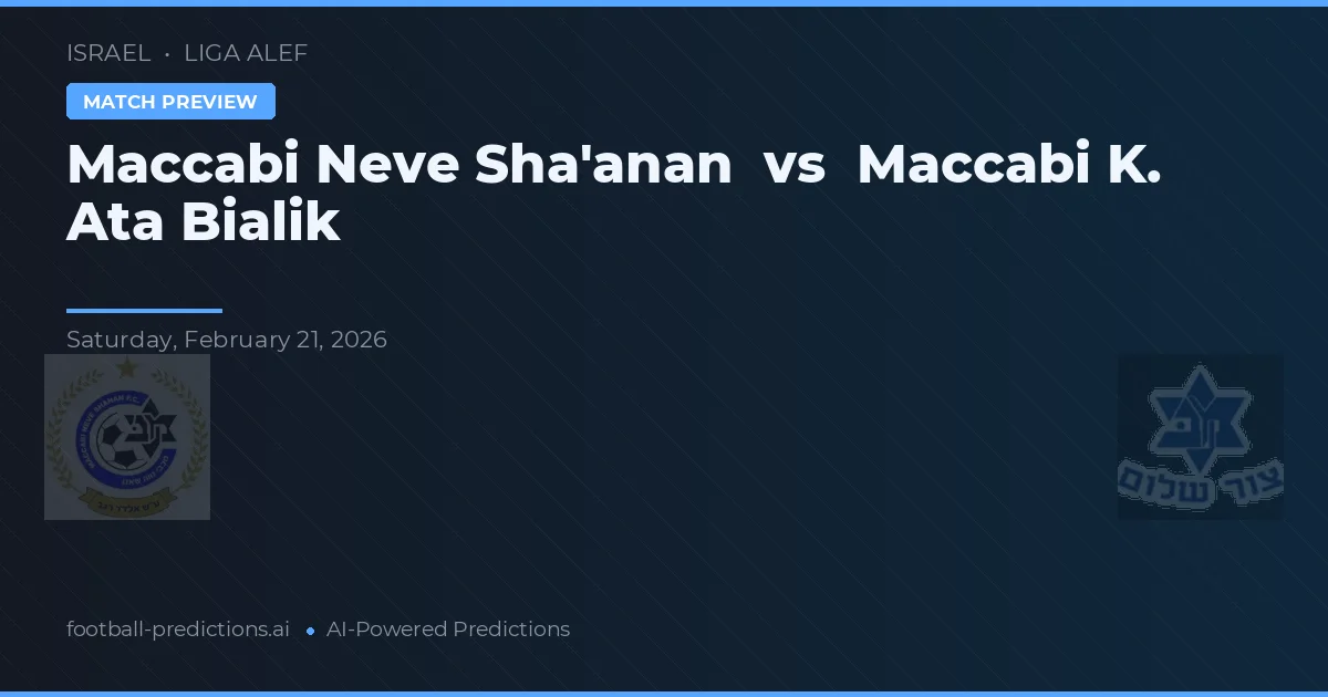 Maccabi Neve Sha'anan vs Maccabi K. Ata Bialik — typy i zapowiedź meczu