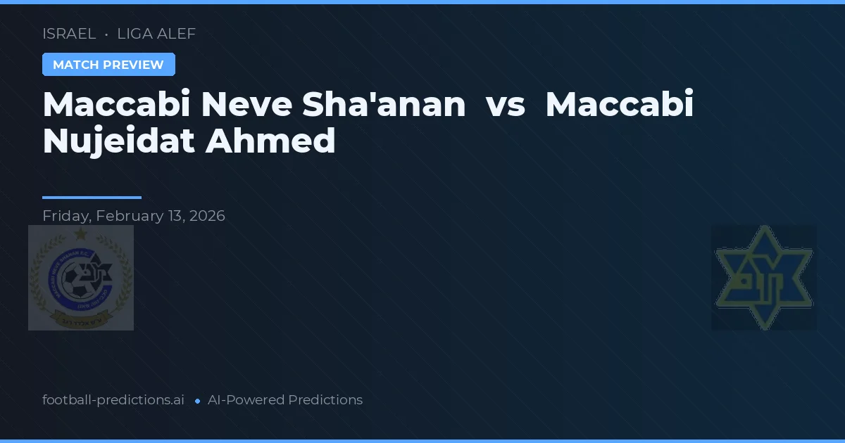 Maccabi Neve Sha'anan vs Maccabi Nujeidat Ahmed — typy i zapowiedź meczu