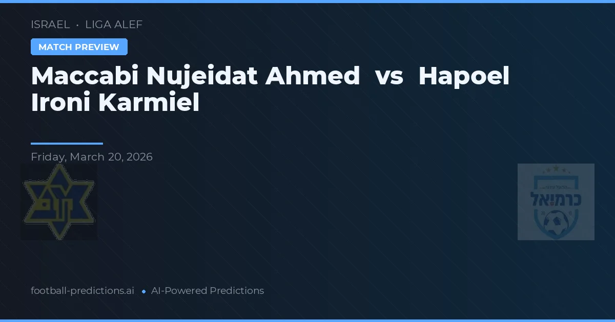 Maccabi Nujeidat Ahmed vs Hapoel Ironi Karmiel — typy i zapowiedź meczu