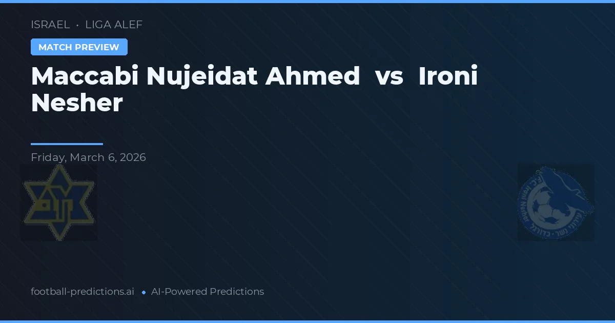 Maccabi Nujeidat Ahmed vs Ironi Neszer — typy i zapowiedź meczu