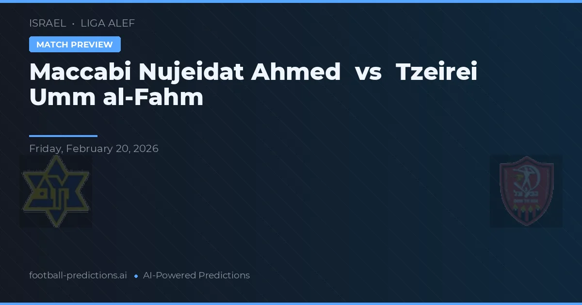 Maccabi Nujeidat Ahmed vs Tzeirei Umm al-Fahm — typy i zapowiedź meczu