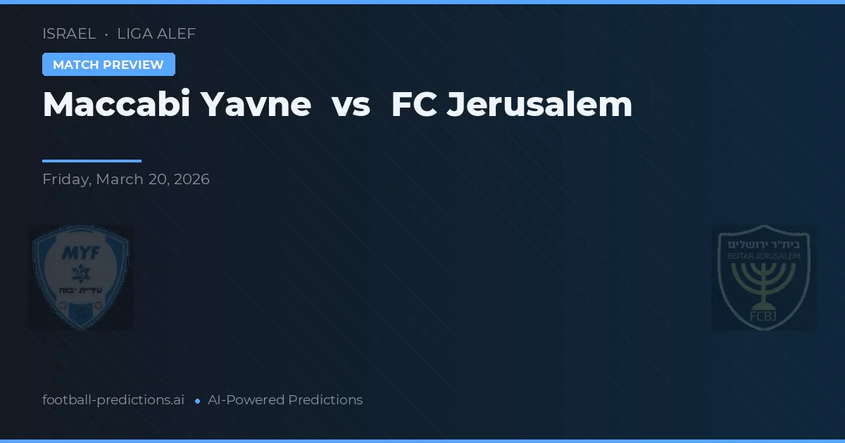 Maccabi Yavne vs FC Jerozolima — typy i zapowiedź meczu