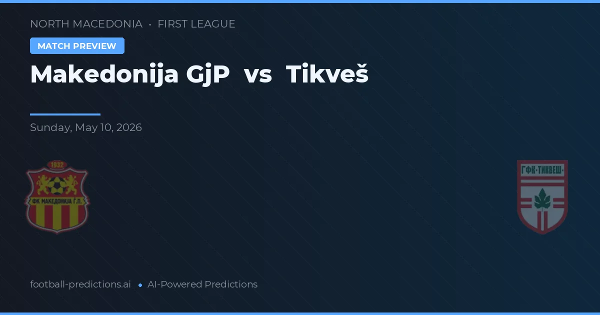 Makedonija GjP vs Tikveš — typy i zapowiedź meczu