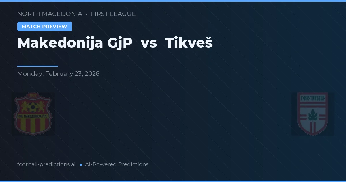 Makedonija GjP vs Tikveš — typy i zapowiedź meczu