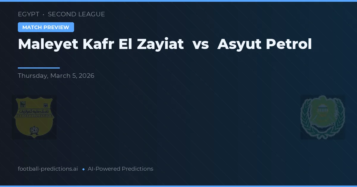 Maleyet Kafr El Zayiat vs Asyut Petrol — typy i zapowiedź meczu