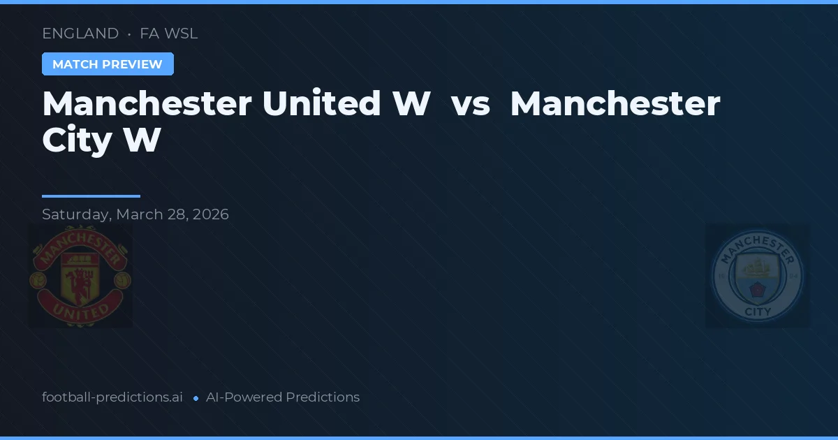 Manchester United Women vs Manchester City W — typy i zapowiedź meczu