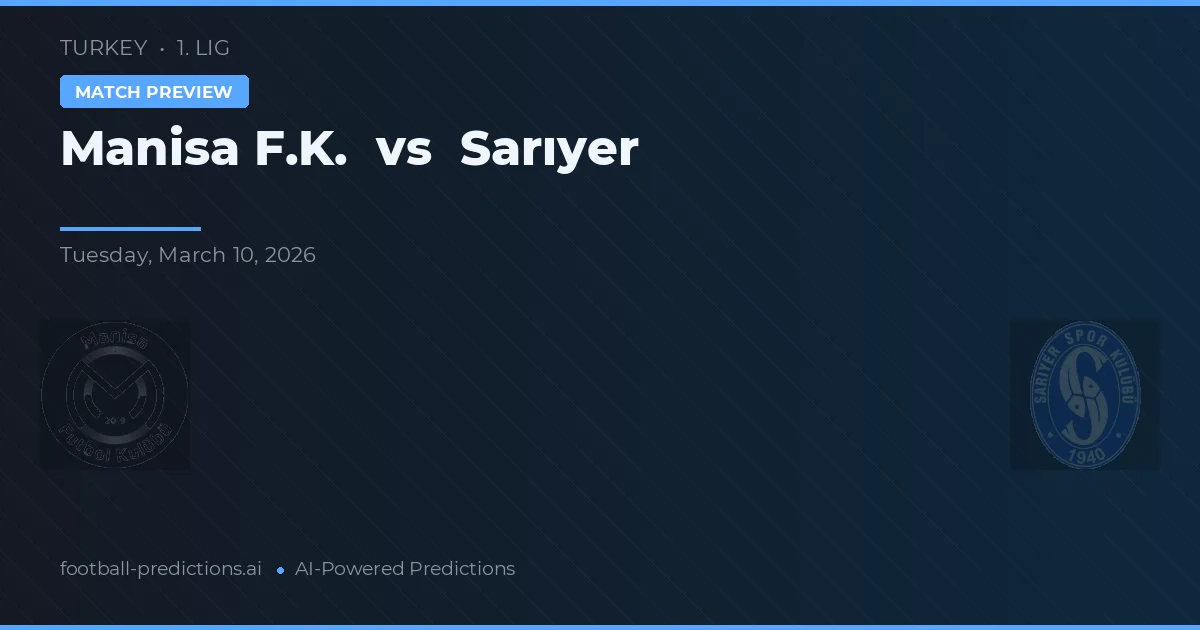 Manisa F.K. vs Sarıyer — typy i zapowiedź meczu