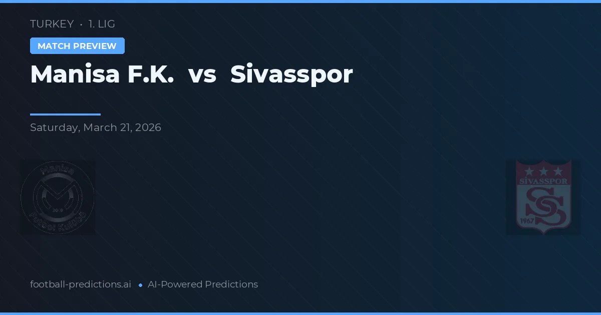 Manisa F.K. vs Sivasspor — typy i zapowiedź meczu