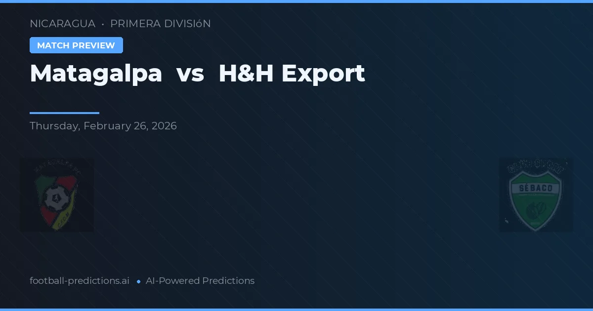 Matagalpa vs H&H Export — typy i zapowiedź meczu