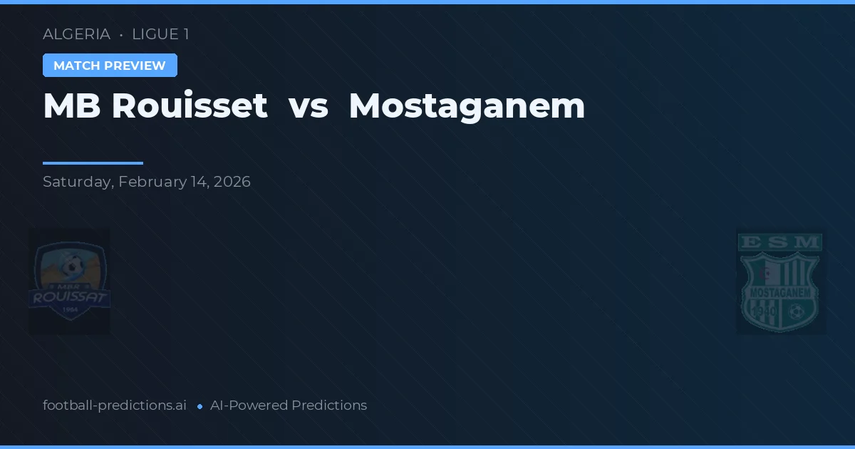 MB Rouisset vs Mostaganem — typy i zapowiedź meczu