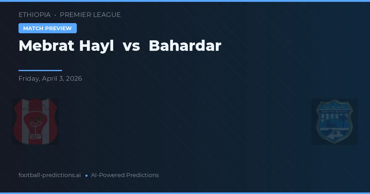 Mebrat Hayl vs Bahardar — typy i zapowiedź meczu