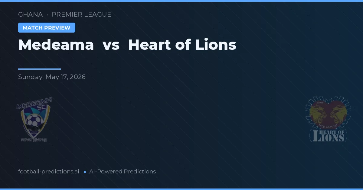 Medeama vs Heart of Lions — typy i zapowiedź meczu