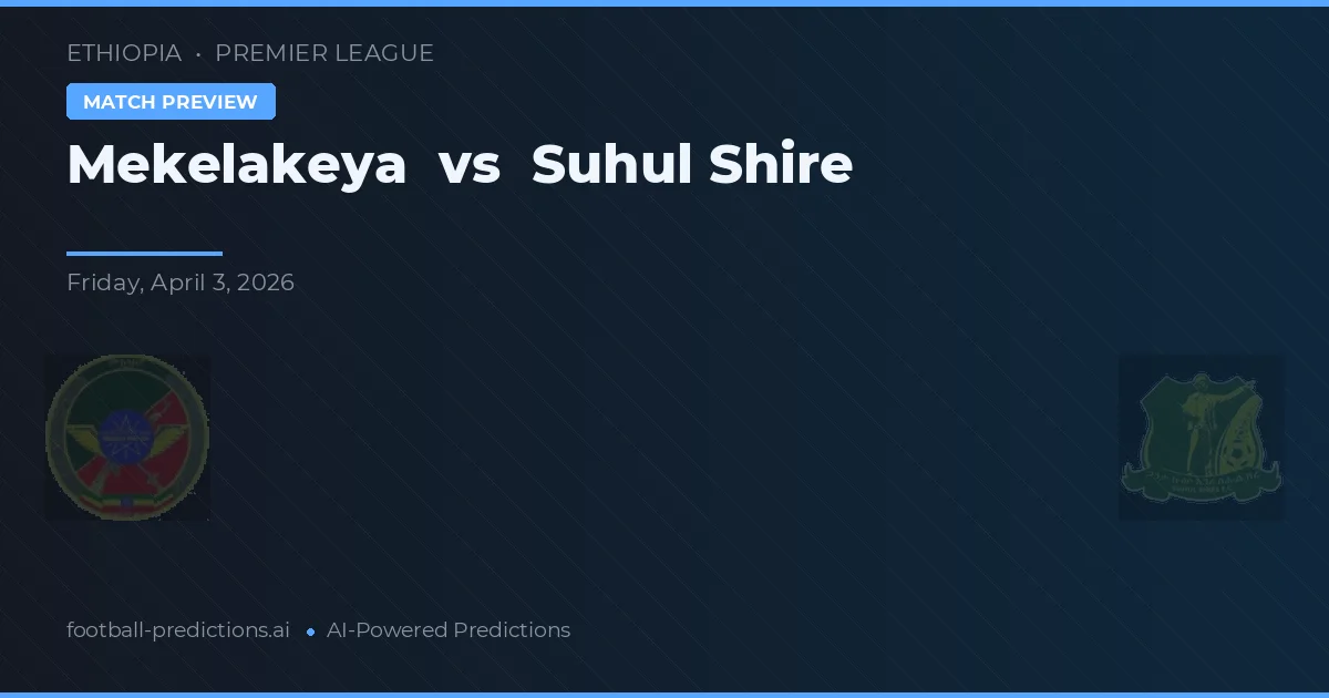 Mekelakeya vs Suhul Shire — typy i zapowiedź meczu