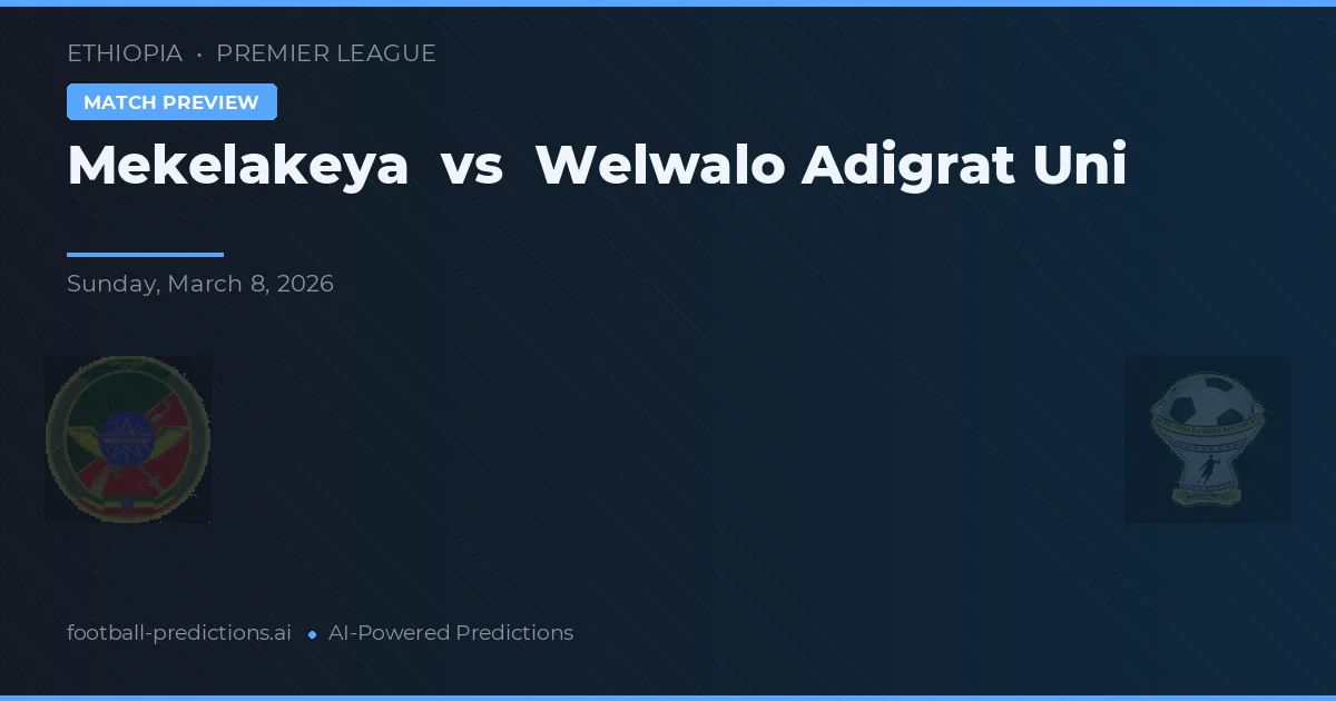 Mekelakeya vs Welwalo Adigrat Uni — typy i zapowiedź meczu