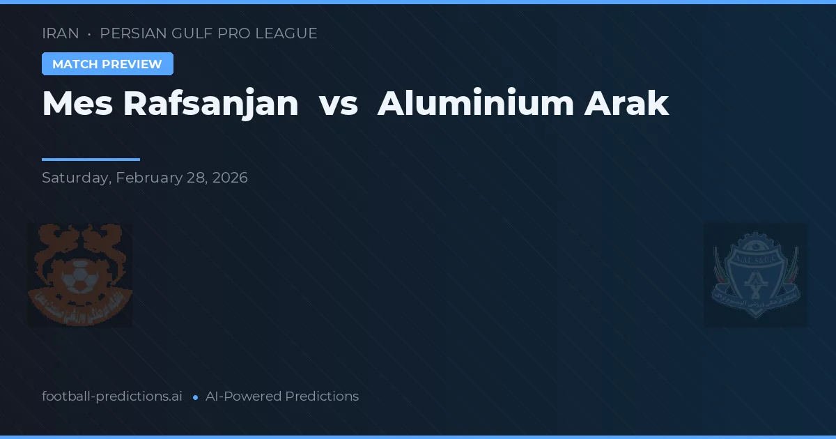 Mes Rafsanjan vs Aluminium Arak — typy i zapowiedź meczu