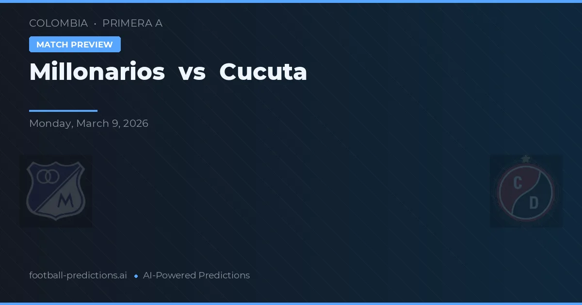 Millonarios vs Cúcuta — typy i zapowiedź meczu