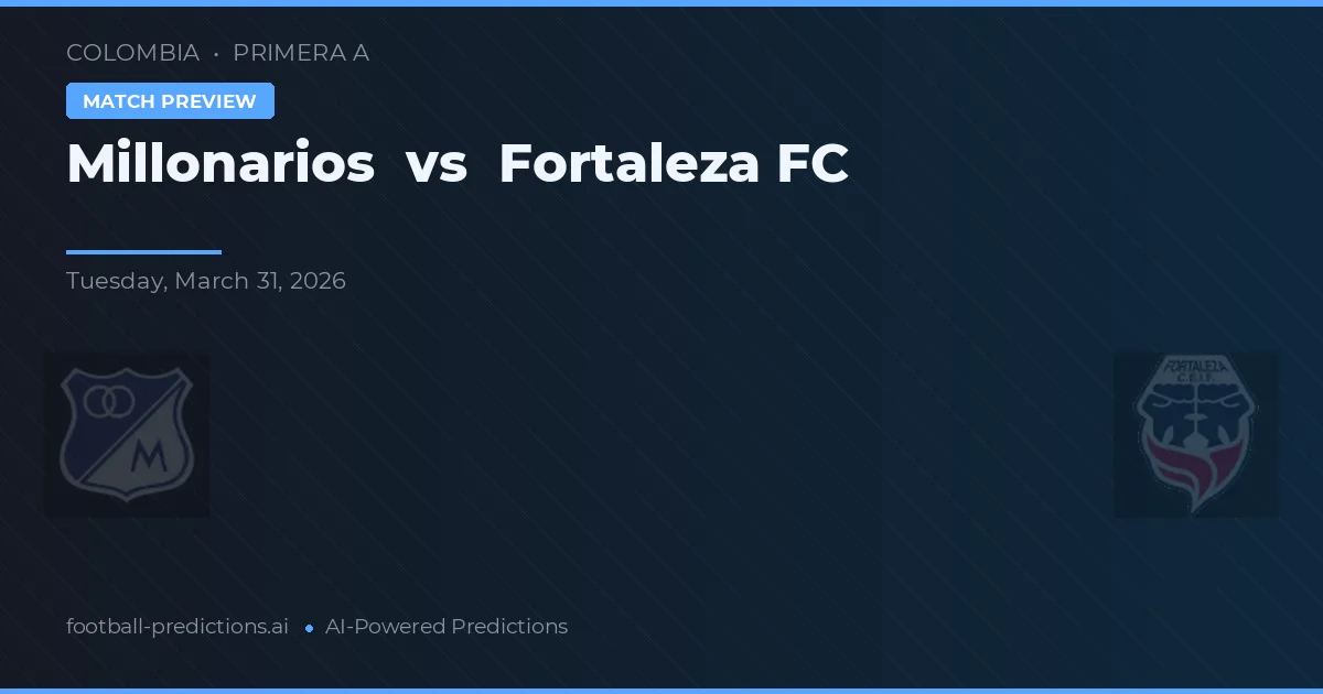 Millonarios vs Fortaleza FC — typy i zapowiedź meczu