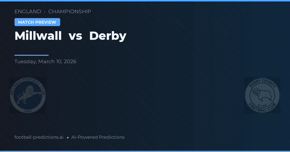 Millwall vs Derby — typy i zapowiedź meczu