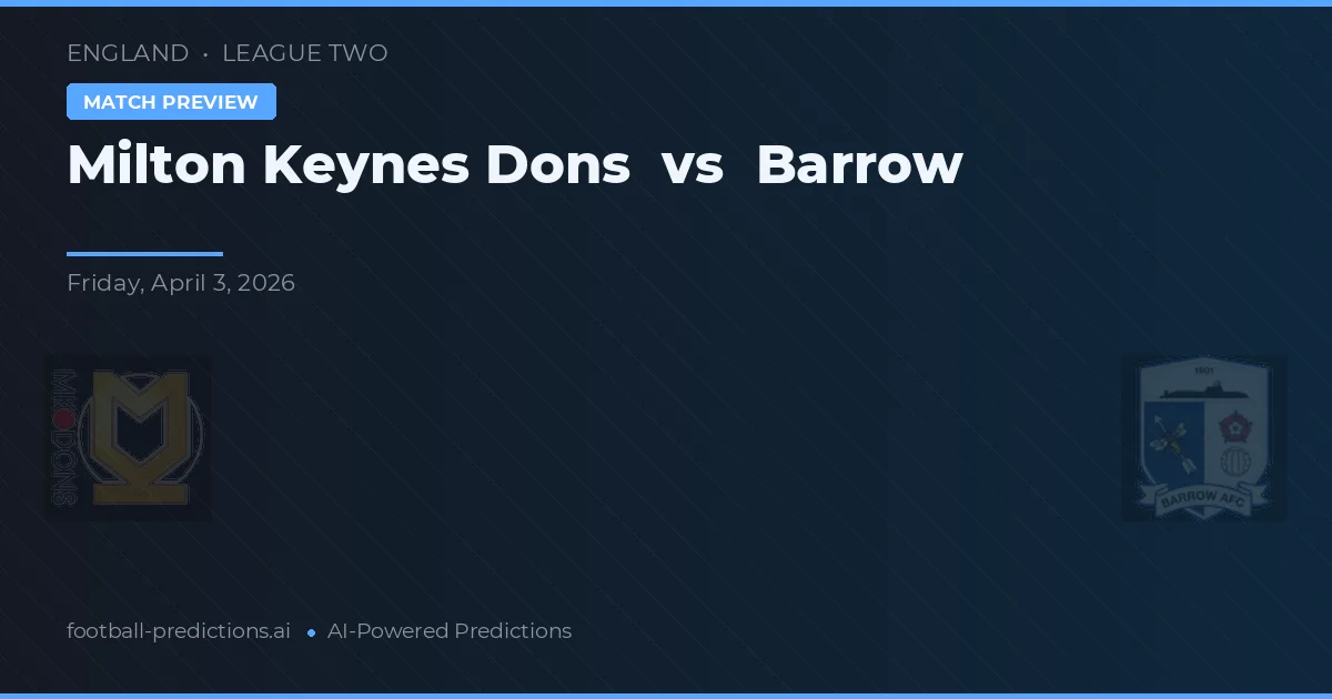 Milton Keynes Dons vs Barrow — typy i zapowiedź meczu