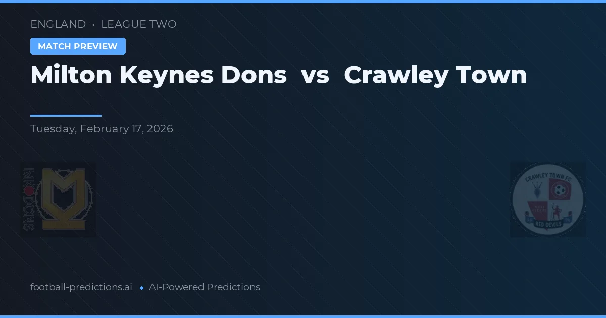 Milton Keynes Dons vs Crawley Town — typy i zapowiedź meczu
