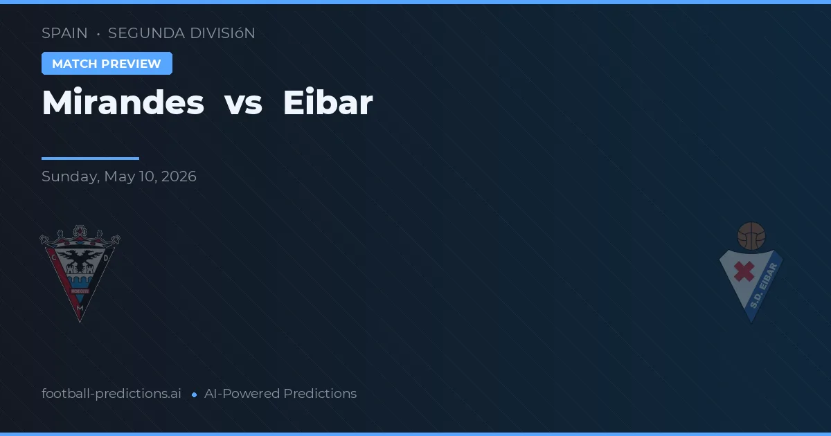 Mirandés vs Eibar — typy i zapowiedź meczu