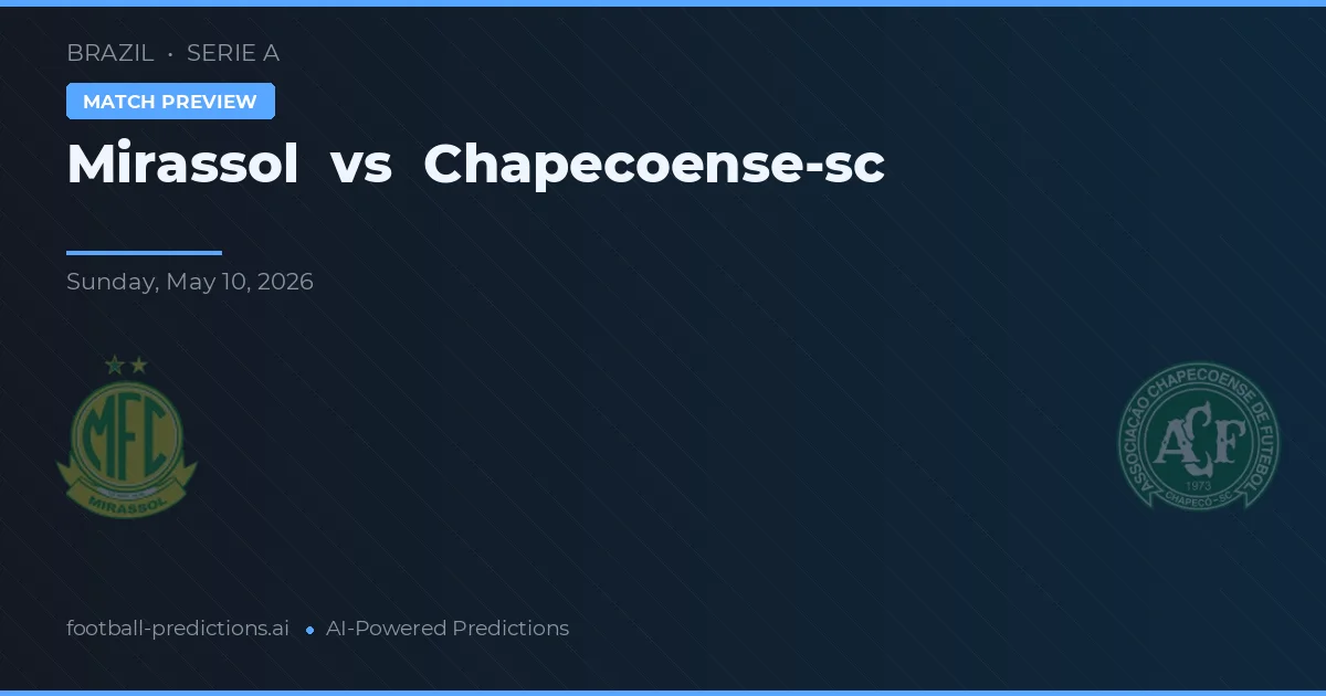 Mirassol vs Chapecoense — typy i zapowiedź meczu