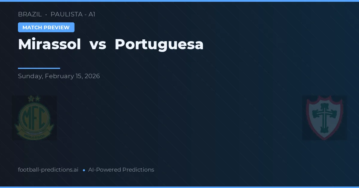 Mirassol vs Portuguesa — typy i zapowiedź meczu