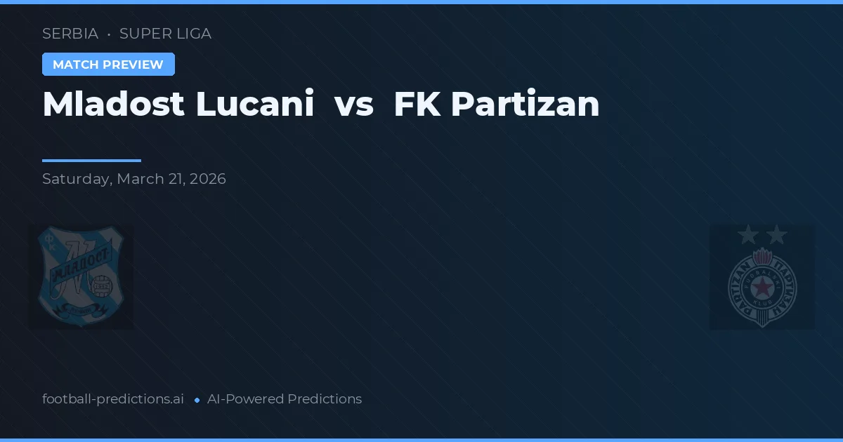 Mladost Lučani vs FK Partizan — typy i zapowiedź meczu