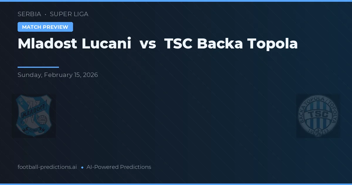 Mladost Lučani vs TSC Bácska Topola — typy i zapowiedź meczu